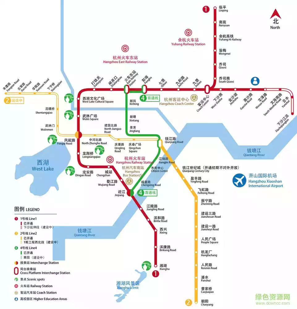 杭州地铁线路图高清全图 截图